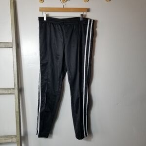 LIKE NEW JUST BE WOMEN'S BLACK WITH WHITE STRIPES PANTS SIZE LARGE
